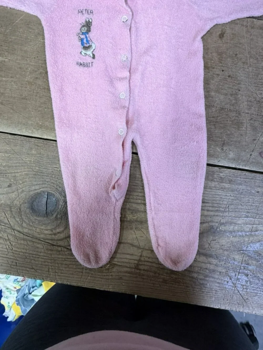 Vintage 1950s Peter Rabbit Pink Trimfit Terry Cloth Baby Sleeper Medium 11-18 LB